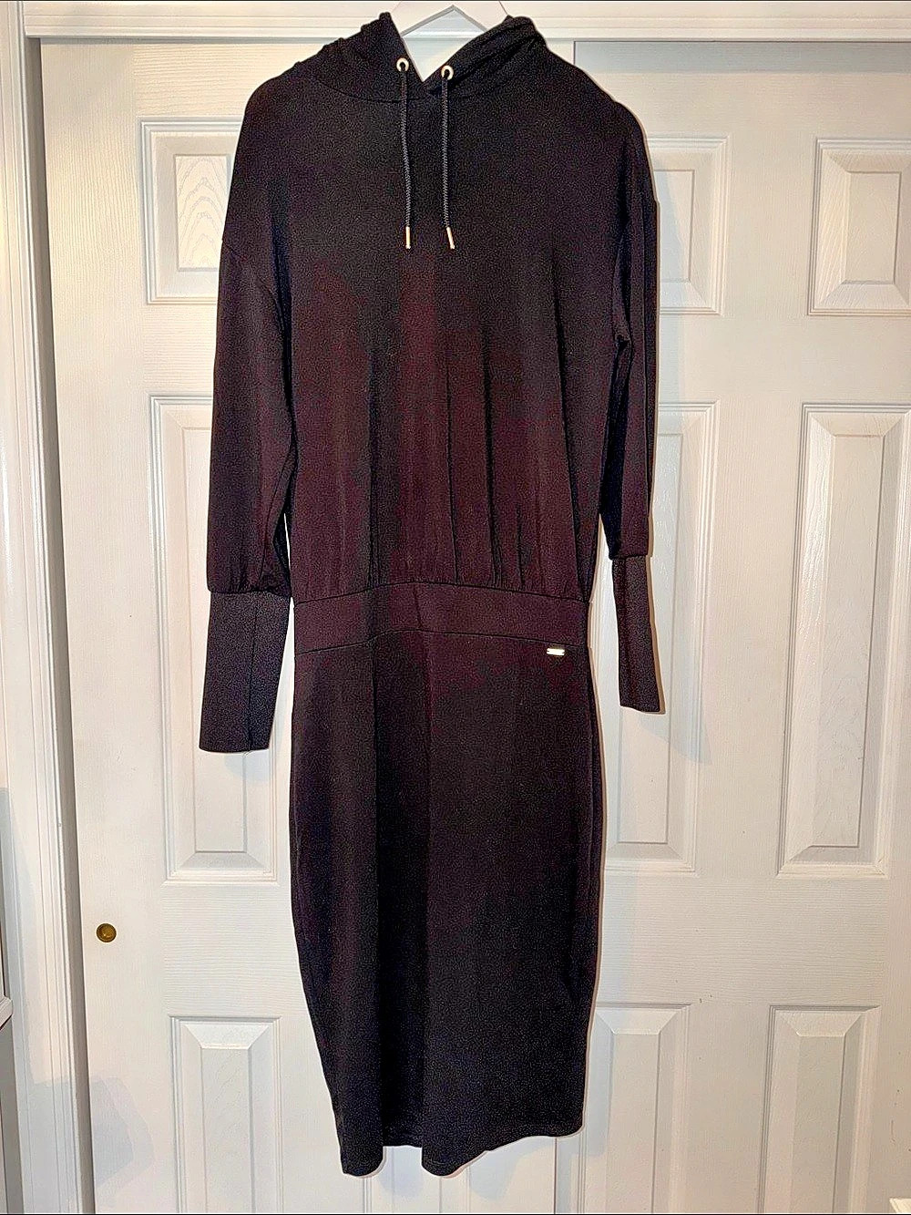 Armani Exchange Black Hooded Maxi Dress Size Large Like New